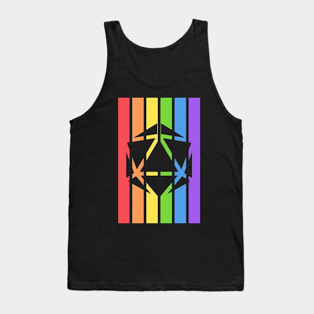 Polyhedral D20 Dice LGBT Pride Tank Top by dungeonarmory